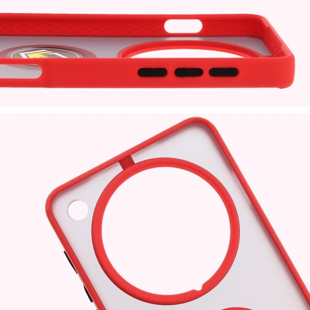 Bizon Case Hybrid Ring Oppo Find X8 Pro smoky with a red frame - 5