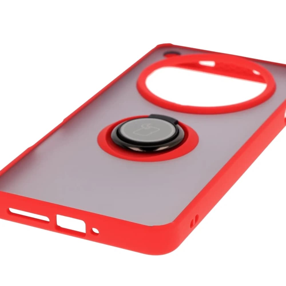 Bizon Case Hybrid Ring Oppo Find X8 Pro smoky with a red frame - 6
