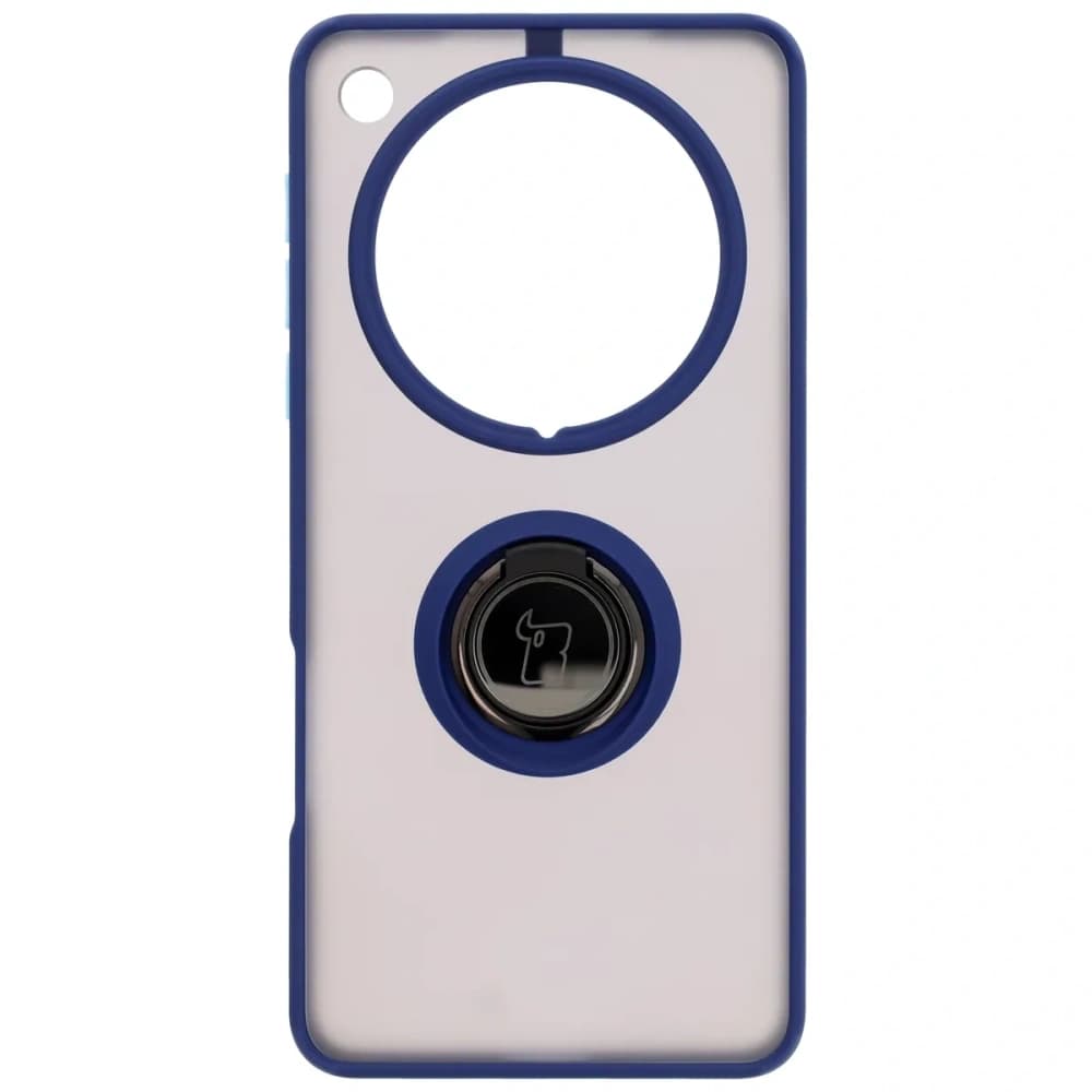 Bizon Case Hybrid Ring Oppo Find X8 Pro rauchig mit einem dunkelblauen Rahmen - 2