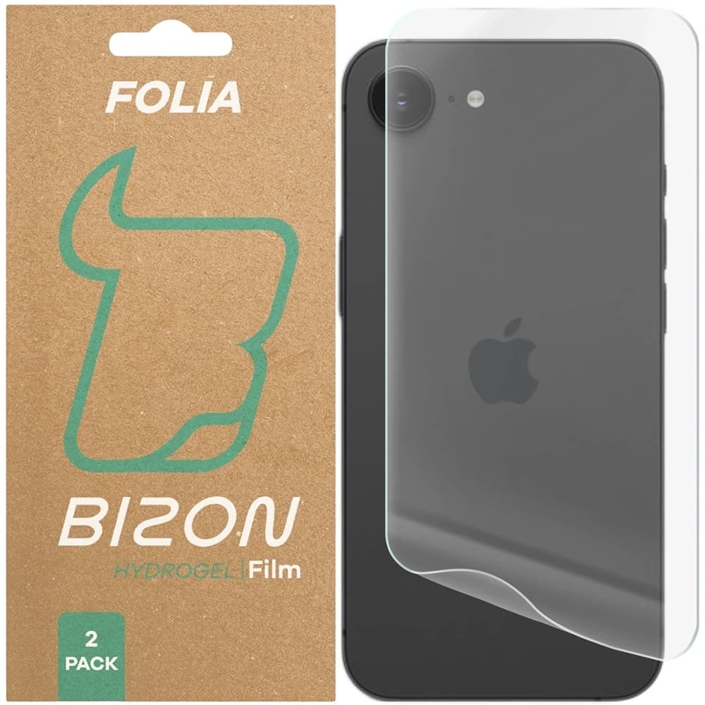 Bizon Glass Hydrogel film for the back for Apple iPhone 17e / 16e [2 PACK] - 1