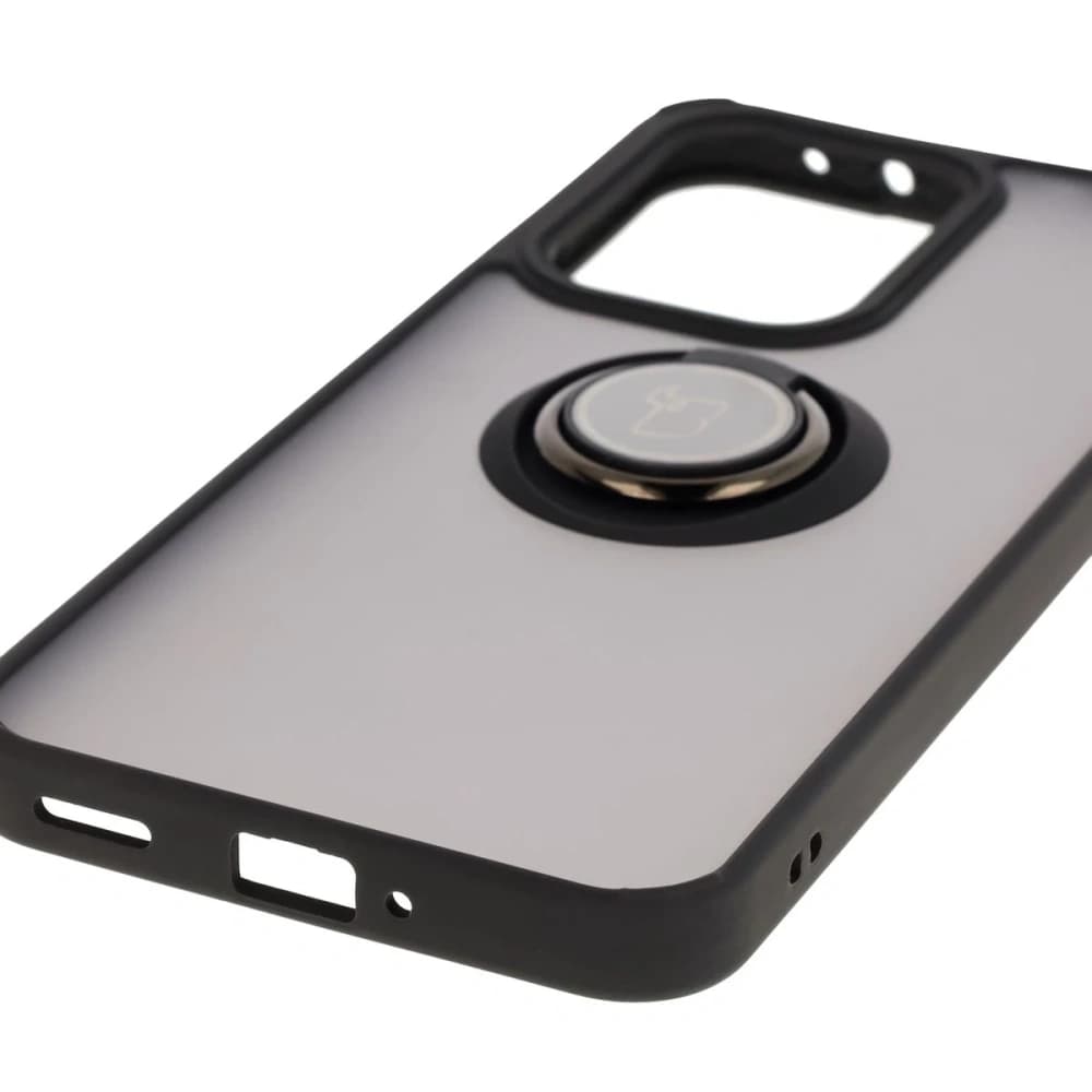 Bizon Case Hybrid Ring Oppo Reno13 Pro rauchig mit einem schwarzen Rahmen - 5