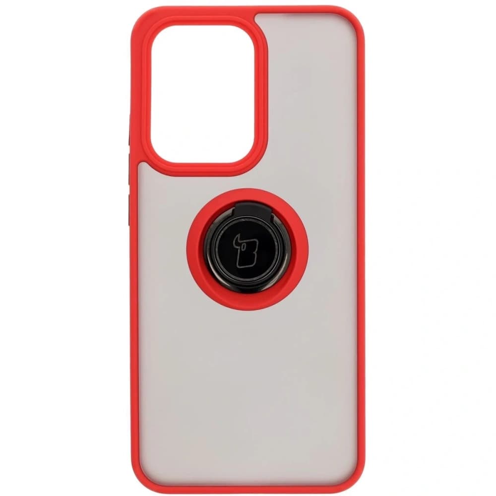 Bizon Case Hybrid Ring Oppo Reno13 Pro smoky with a red frame - 2