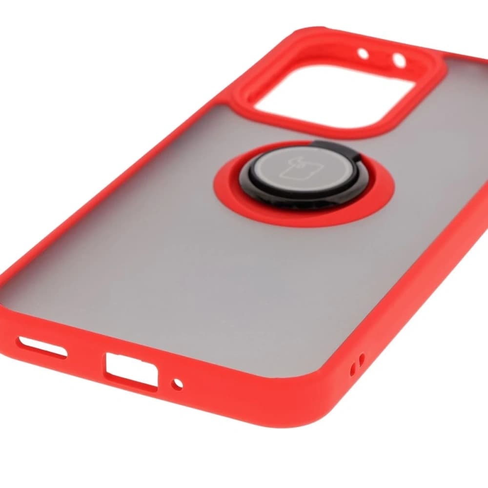 Bizon Case Hybrid Ring Oppo Reno13 Pro smoky with a red frame - 5