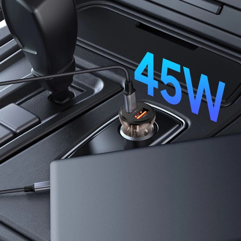Tech-Protect CC01 2-port Car Charger USB-A, USB-C PD 45W / QC 3.0 Black - 5