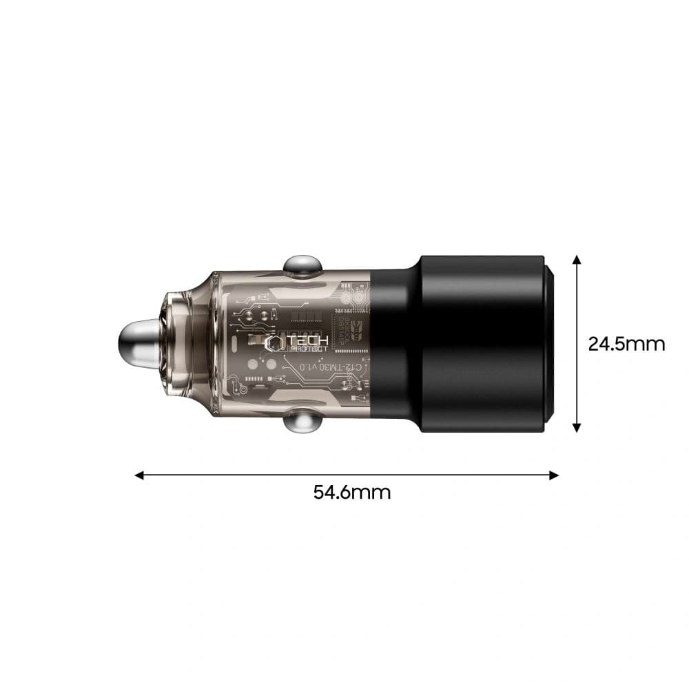 Tech-Protect CC03 2-Port Auto-Ladegerät USB-A, USB-C PD 75W Schwarz - 3