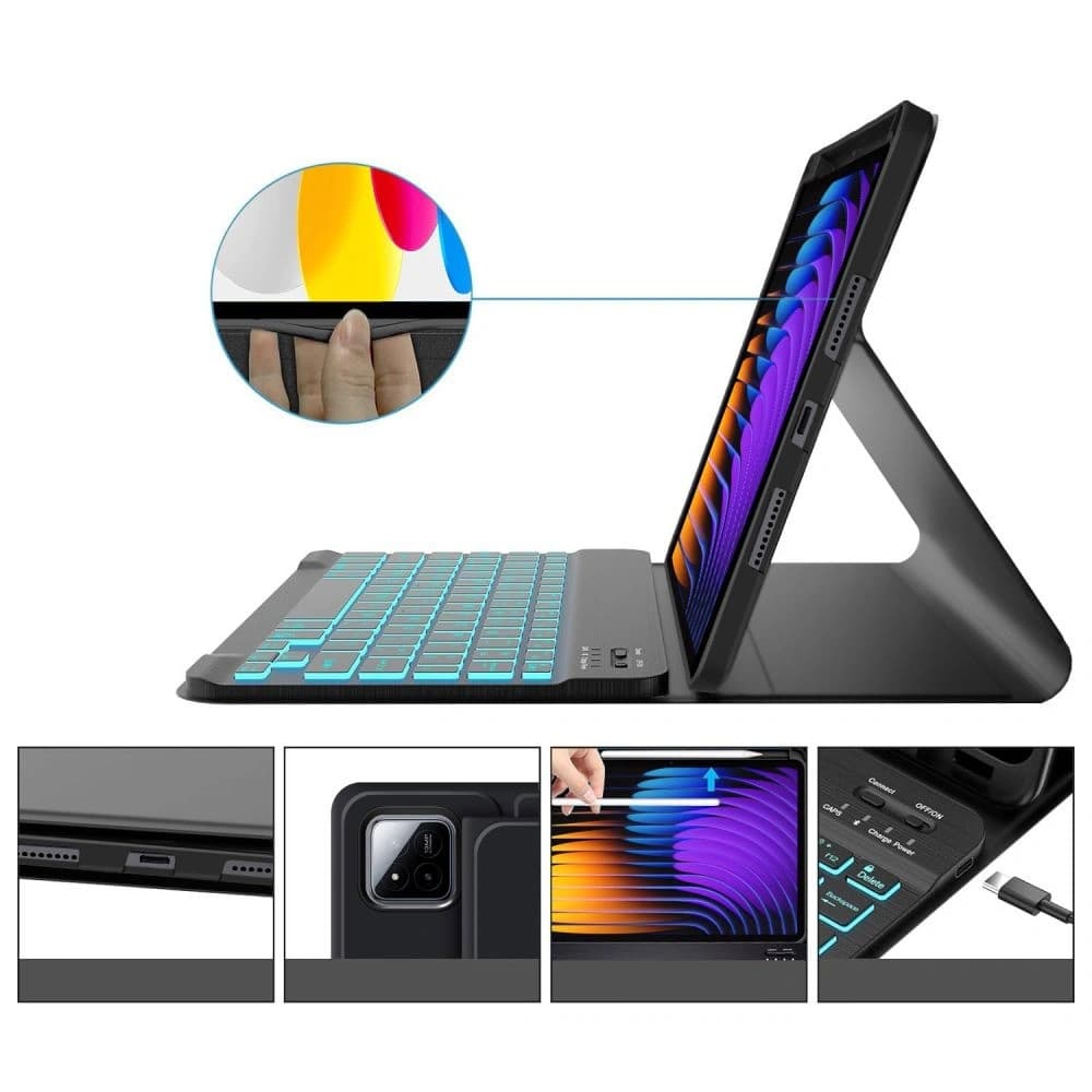 Etui mit Tastatur Tech-Protect SmartCase Pen + Keyboard Xiaomi Pad 8 / 8 Pro / 7 / 7 Pro Schwarz - 5