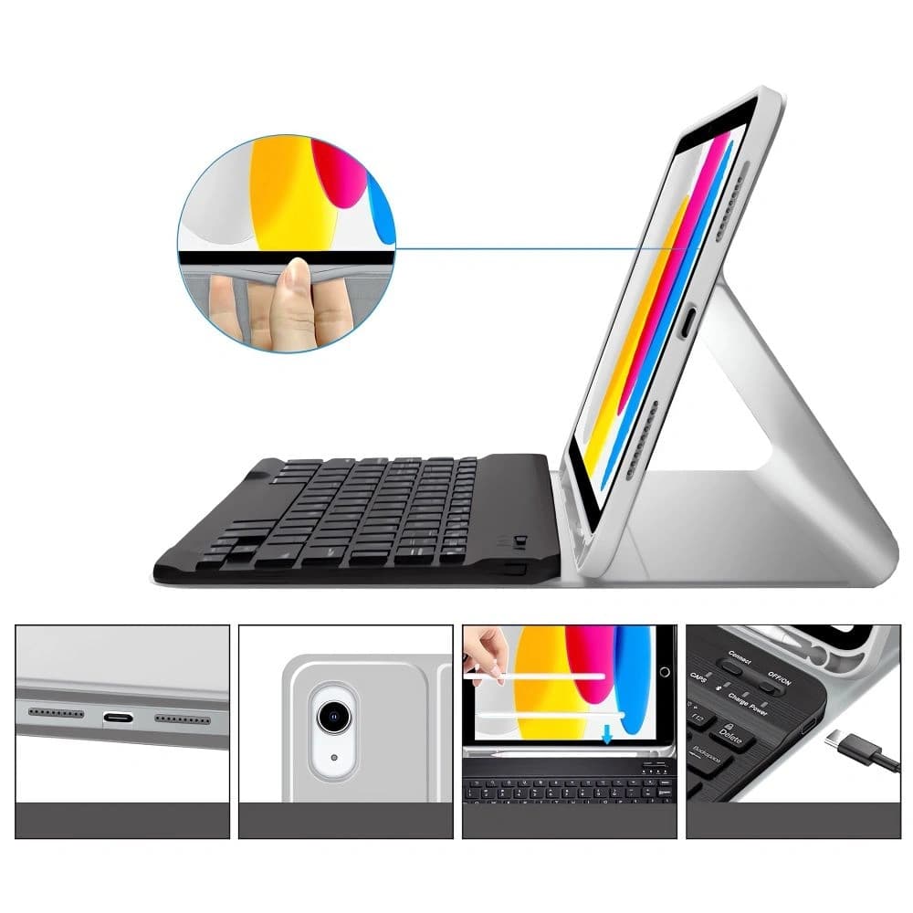 Etui z klawiaturą Tech-Protect SmartCase Pen + Keyboard Apple iPad Air 10.9 2022 (5. generacji) / iPad Air 11 2025 (7. generacji) Grey - 5
