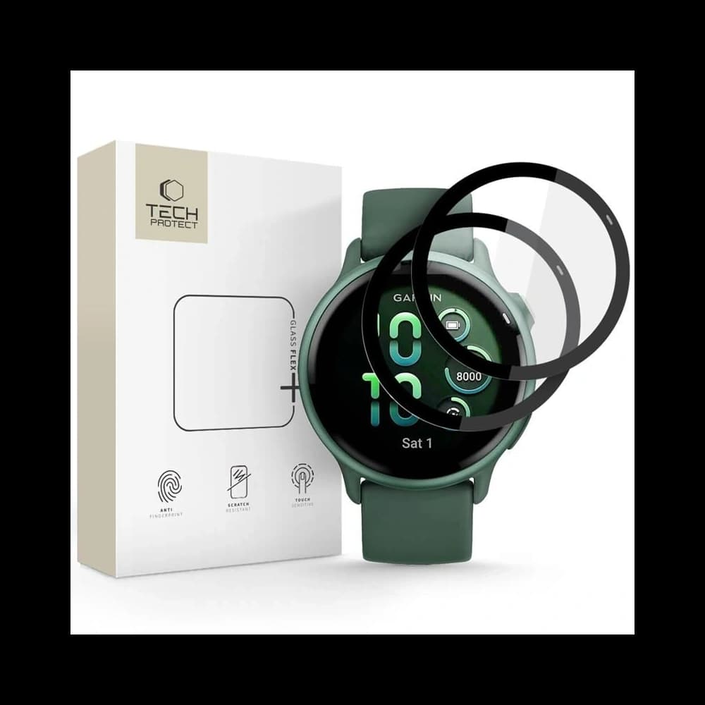 Hybridglas Tech-Protect Glass Flex+ Garmin Vivoactive 6 Schwarz [2 PACK] - 1