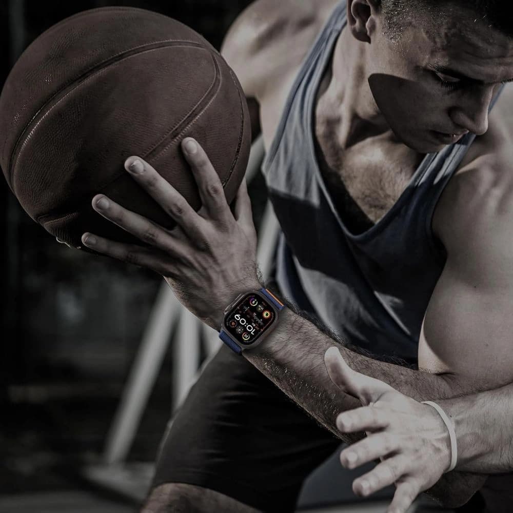 Pasek Tech-Protect Nylon Clasp Apple Watch 6 / 7 / 8 / 9 / 10 / SE / Ultra 1 / 2 44/45/46/49mm Marineblau - 5