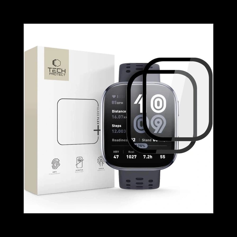 Hybrid glass Tech-Protect Glass Flex+ Amazfit Bip 6 Black [2 PACK] - 1