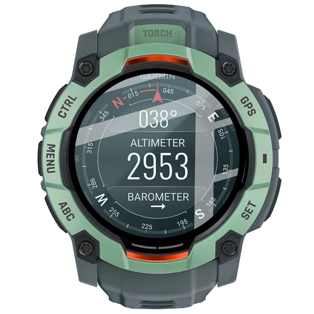 Bizon Glas Uhr Edge Hybrid Garmin Instinct 3 45mm schwarz - 2