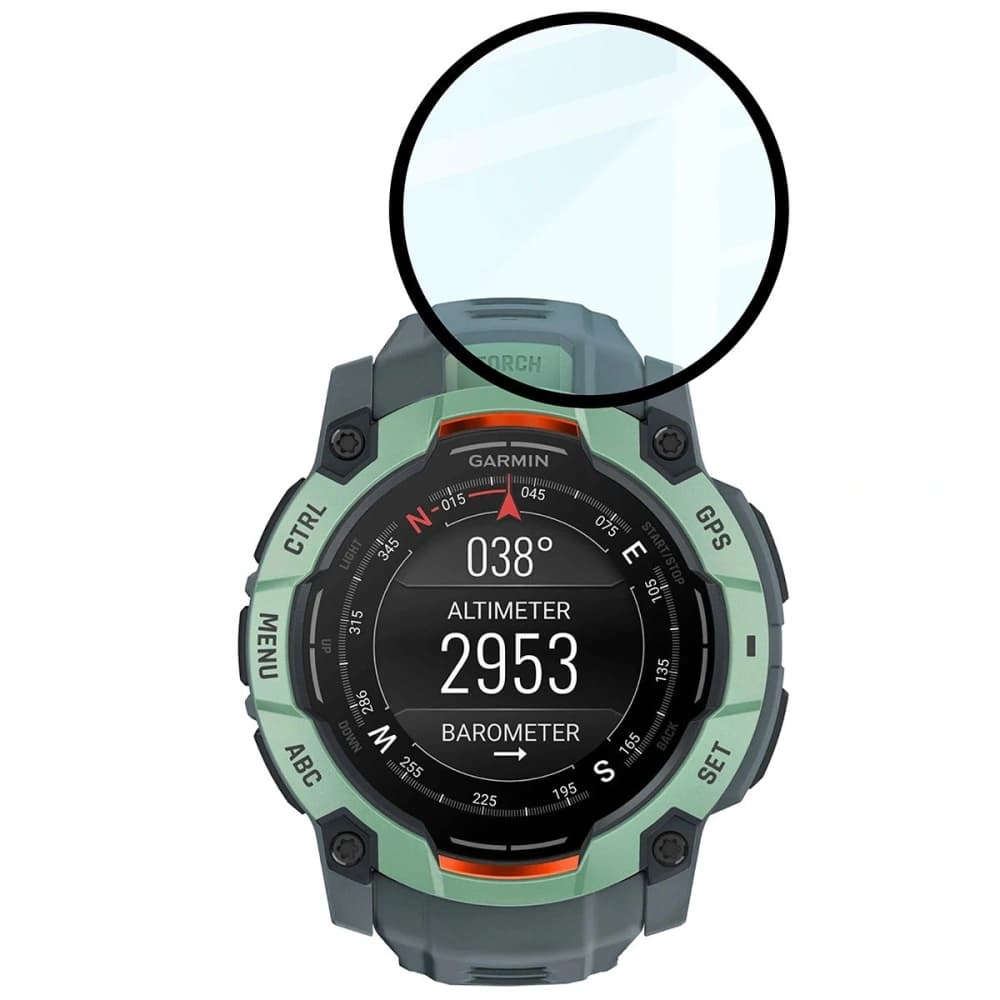 Bizon Glas Uhr Edge Hybrid Garmin Instinct 3 45mm schwarz - 5