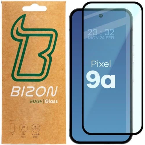Bizon Glass Edge 2 Google Pixel 9a schwarzer Rahmen