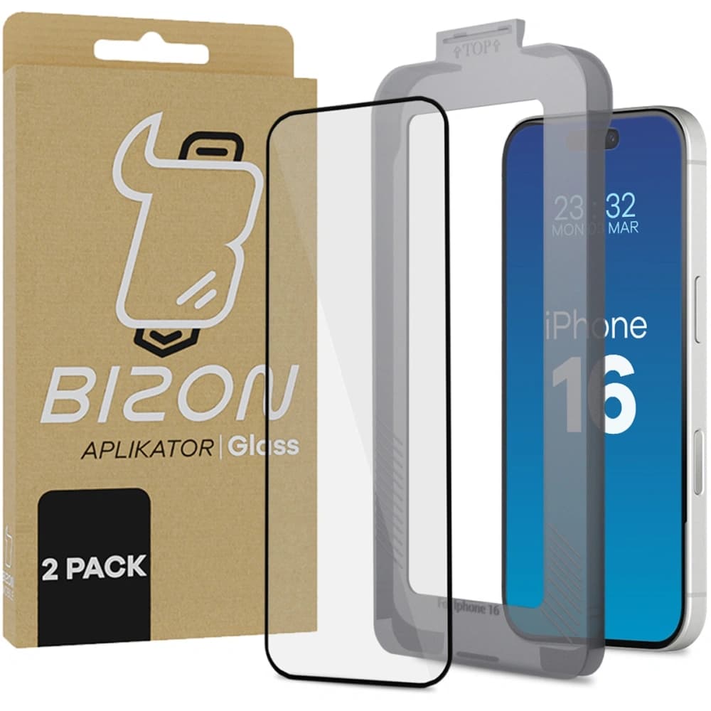 Bizon Glass Aplikator Apple iPhone 16 [2 PACK] - 1