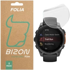 Bizon Glass Watch Hydrogel Garmin Tactix 8 AMOLED 51mm / SOLAR 51mm [2 PACK]