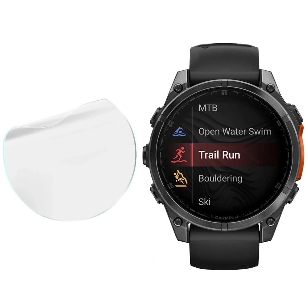Bizon Glas Uhr Hydrogel Garmin Tactix 8 AMOLED 47mm [2 PACK] - 4