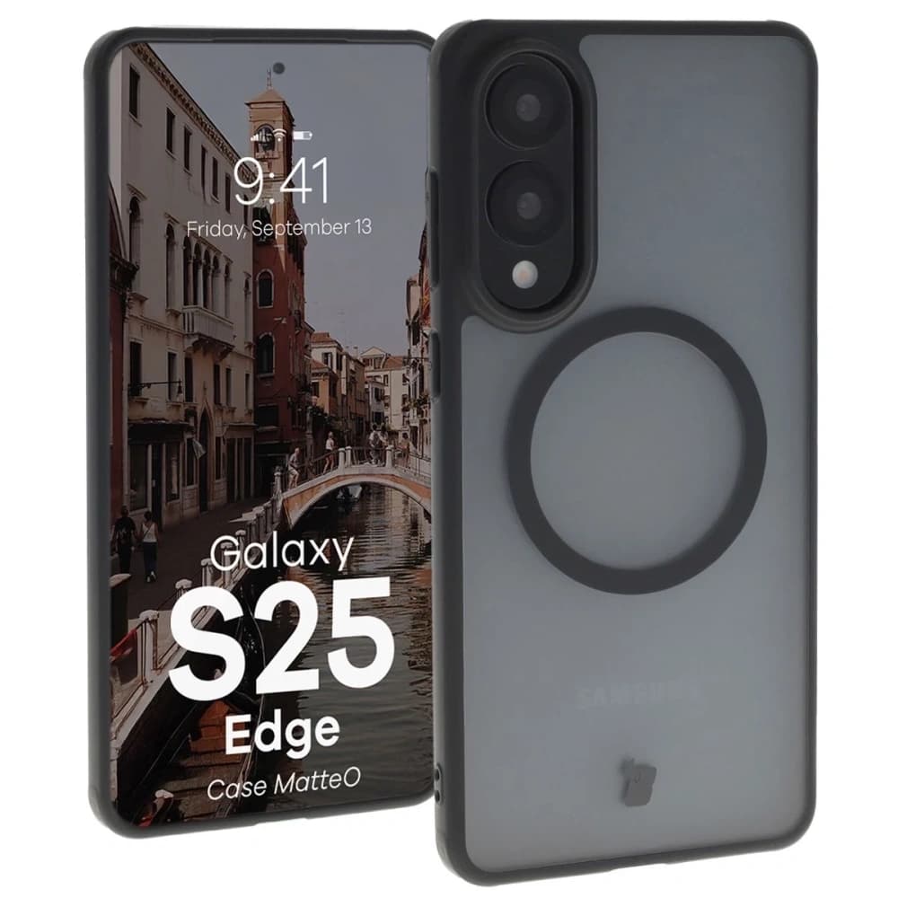 Bizon Case MatteO Magnetic Samsung Galaxy S25 Edge smoky black - 1