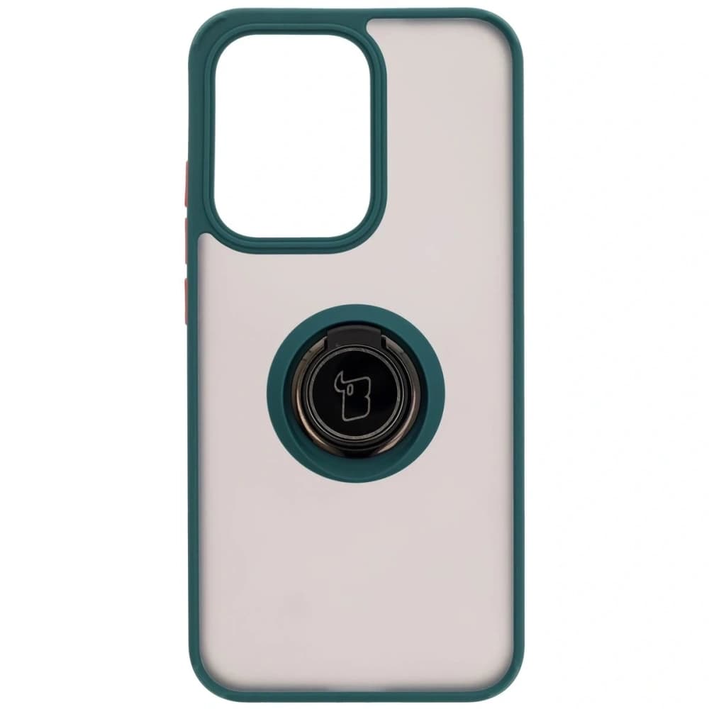 Bizon Case Hybrid Ring Oppo Reno13 smoky with a dark green frame - 2