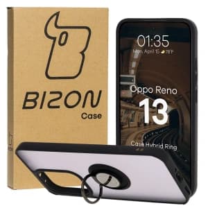 Bizon Case Hybrid Ring Oppo Reno13 smoky with a black frame