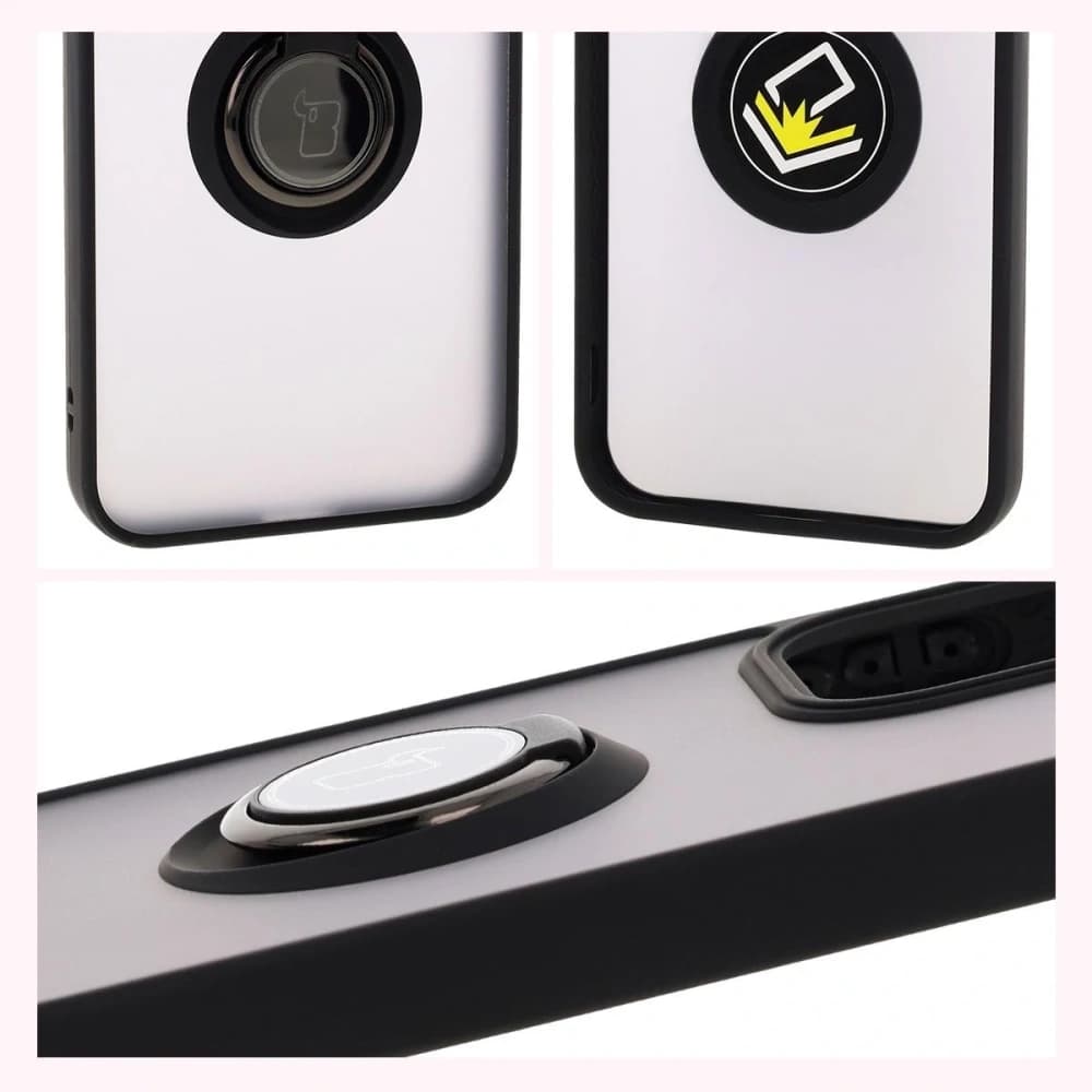 Bizon Case Hybrid Ring Oppo Reno13 smoky with a black frame - 4