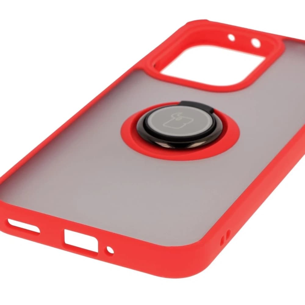 Bizon Case Hybrid Ring Oppo Reno13 smoky with a red frame - 5