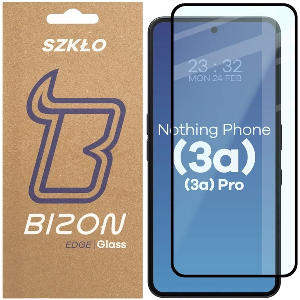 Bizon Glass Edge 2 Nothing Phone (3a) / (3a) Pro black frame - 1
