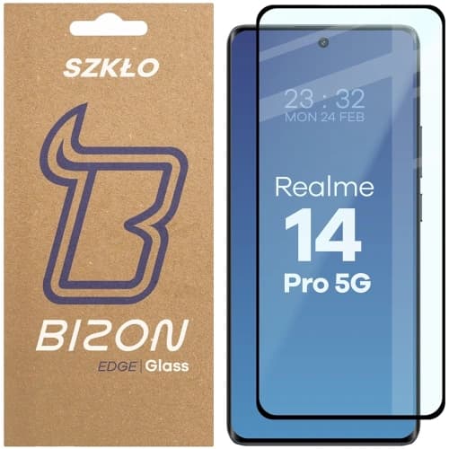 Bizon Glass Edge 3D Realme 14 Pro 5G black frame