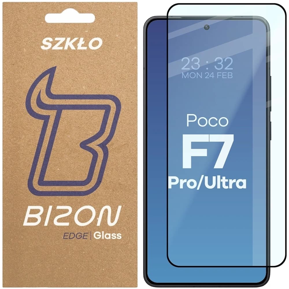 Bizon Glass Edge 2 Xiaomi Poco F7 Pro / F7 Ultra black frame - 1