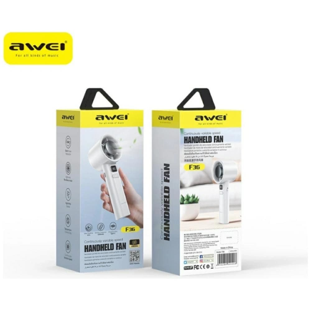 AWEI F36 Drahtloser Mini Ventilator 2200mAh Weiß - 2