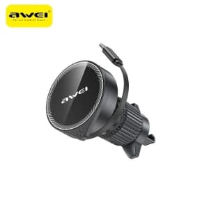 Uchwyt samochodowy do kratki z ładowaniem bezprzewodowym AWEI X73 15W MagSafe czarny