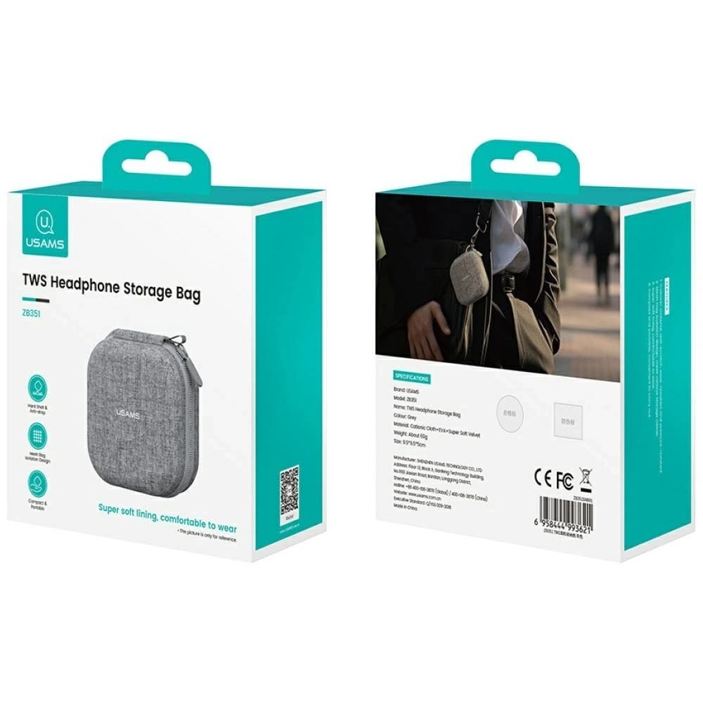 USAMS ZB351 TWS Earphone Case Gray - 10