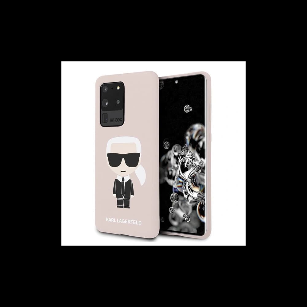 Karl Lagerfeld Samsung Tasche KLHCS69SLFKPI Galaxy S20 Ultra Hartschale hellrosa/rosa Silikon Iconic - 1