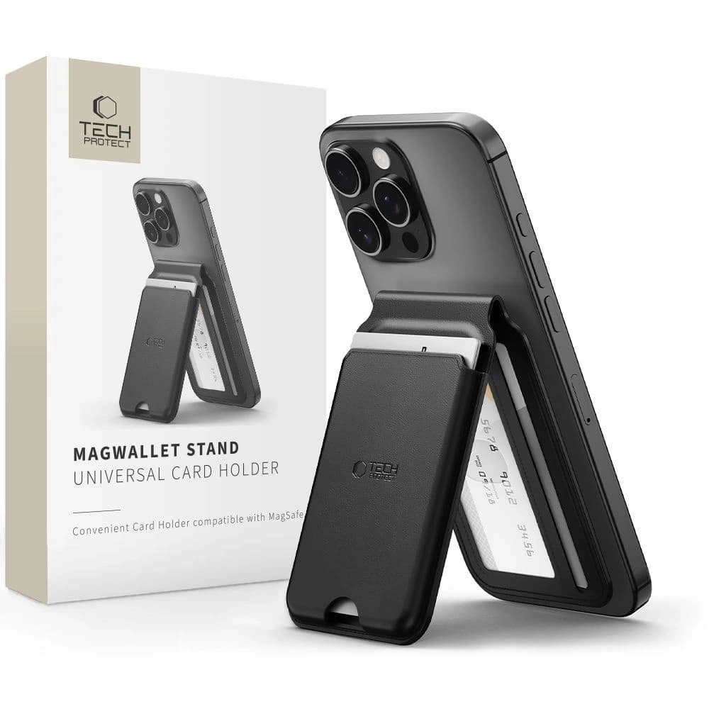 Tech-Protect Magwallet Stand MagSafe Universal Magnetic Card Holder Black - 1
