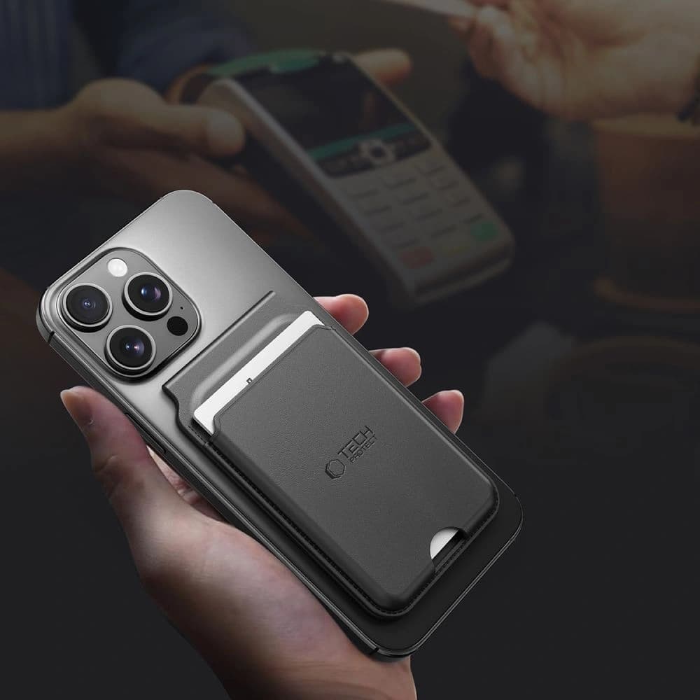 Tech-Protect Magwallet Stand MagSafe Universal Magnetic Card Holder Black - 5