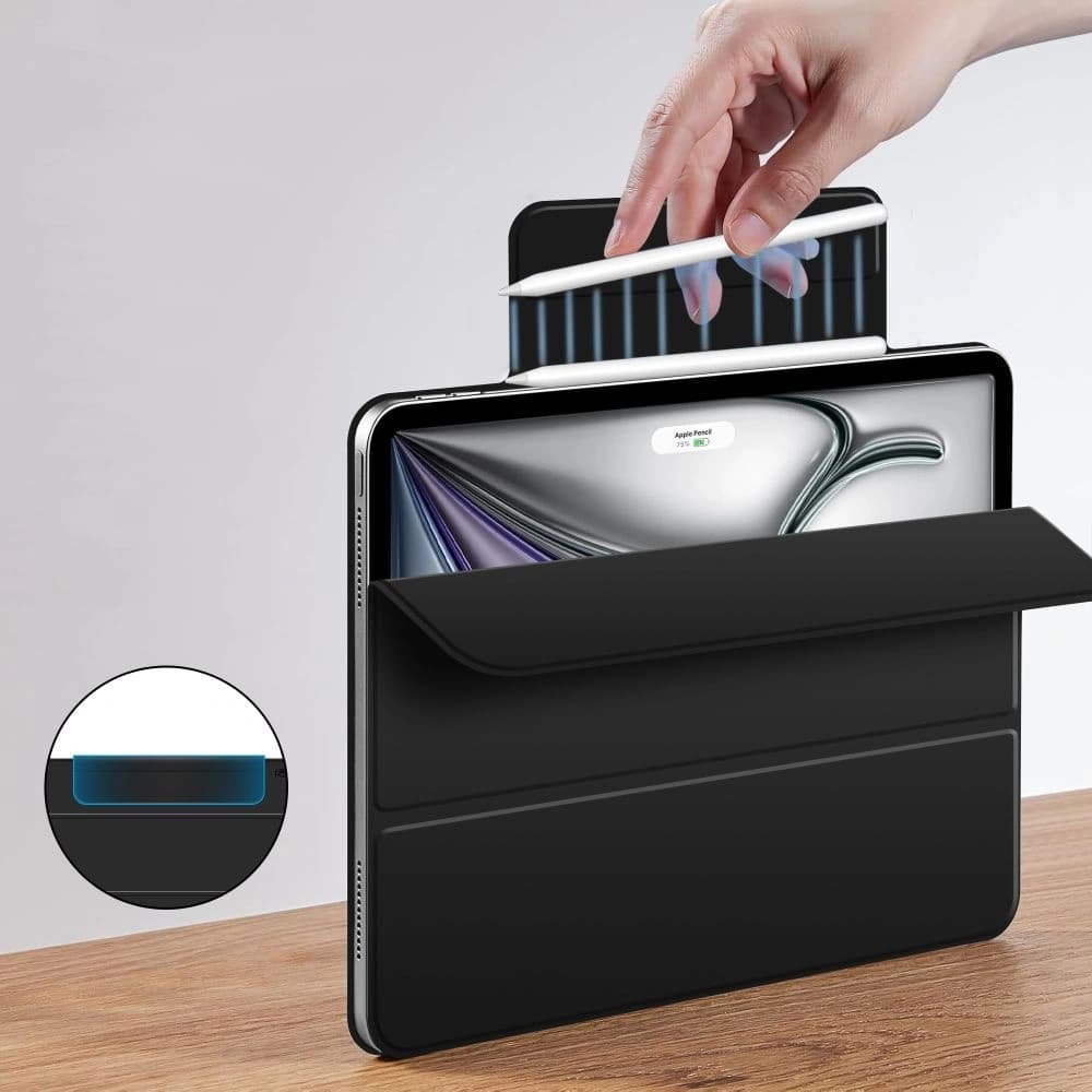 Tech-Protect Smartcase Magnetic Apple iPad Air 13" 2024 / 13" 2025 Clear [2 PACK] Black - 4