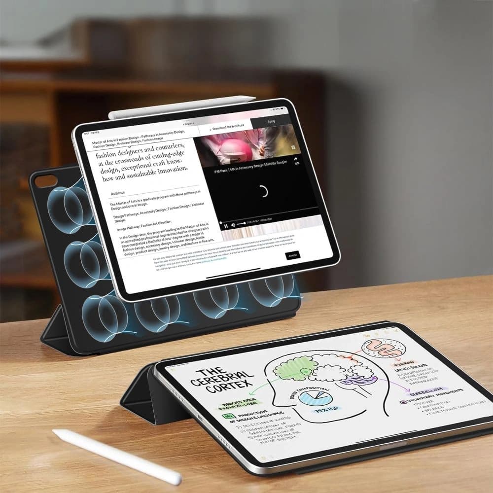 Tech-Protect Smartcase Magnetic Apple iPad Air 13" 2024 / 13" 2025 Clear [2 PACK] Black - 8