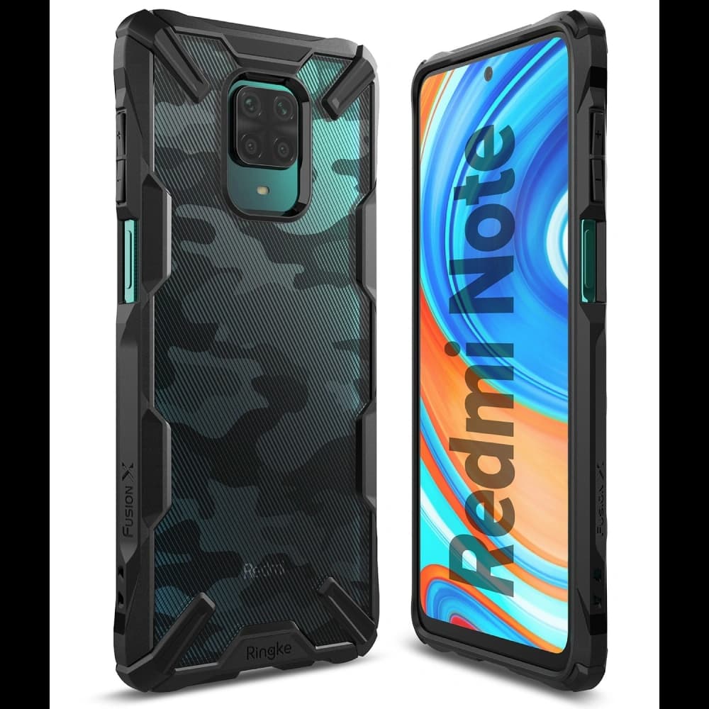Ringke Tasche Fusion-X Redmi Note 9S/9 Pro/9 Pro Max Camo (Moro) Schwarz - 2