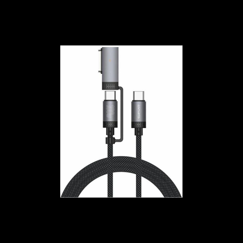 4smarts Explorer ComboCord USB-C / USB-C, MagSafe 100W 2m black - 1