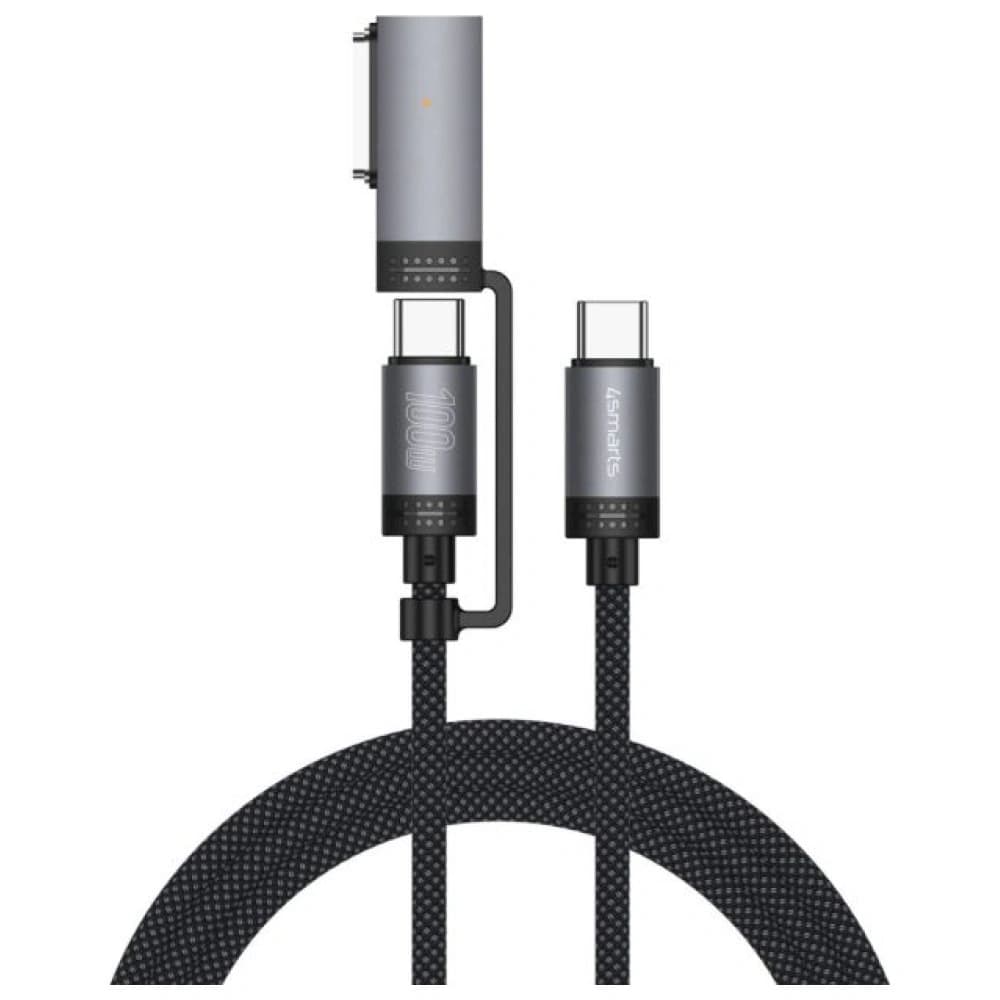 4smarts Explorer ComboCord USB-C / USB-C, MagSafe 100W 2m black - 4