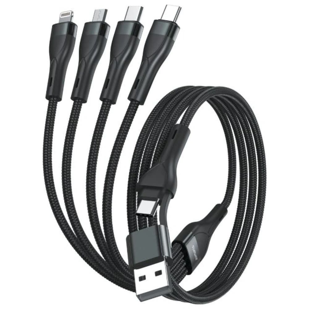4smarts 4in1 USB-C, USB-A / 2xUSB-C, Micro-USB, Lightning 1.2m black - 2