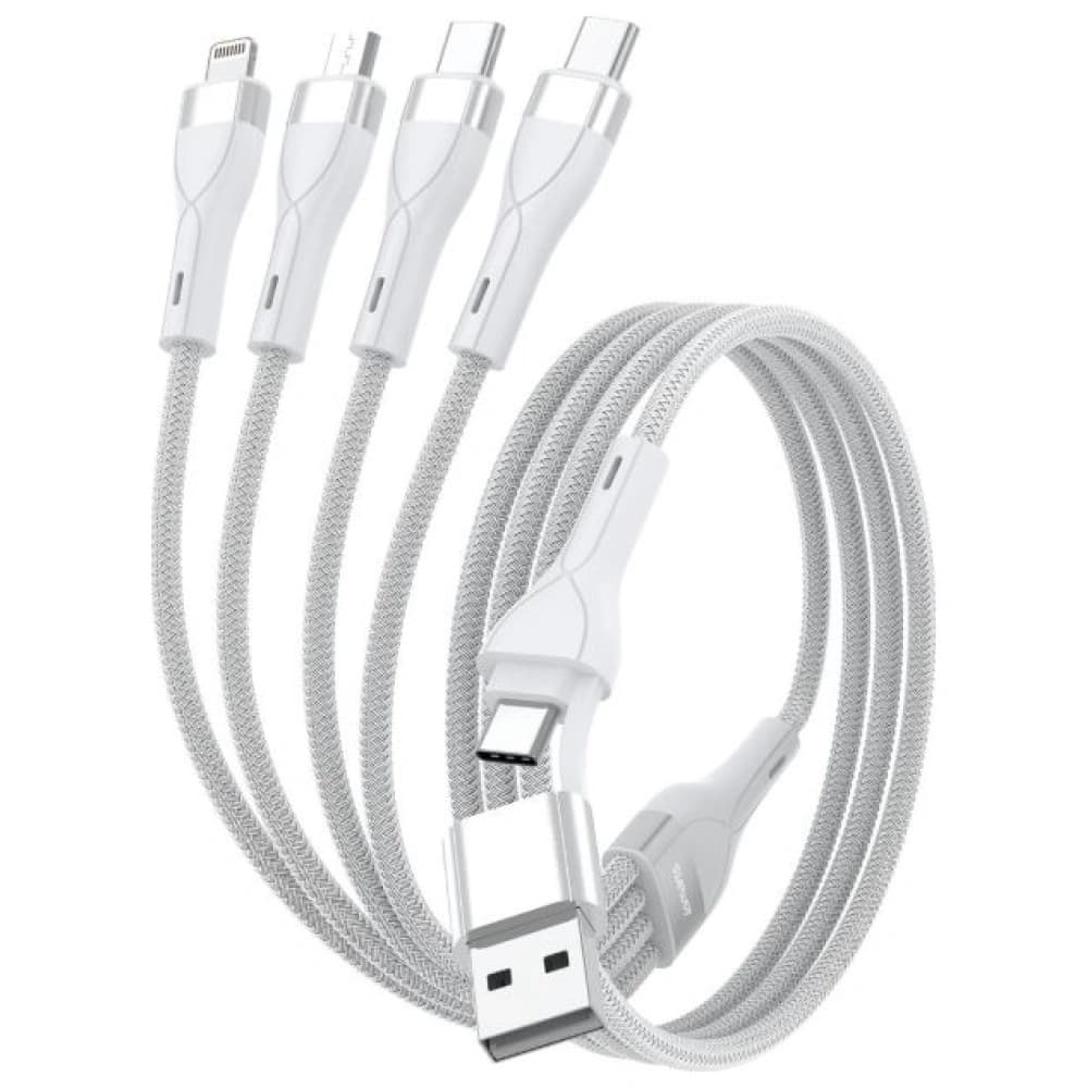 4smarts 4in1 USB-C, USB-A / 2xUSB-C, Micro-USB, Lightning 1,2 m weiß - 2