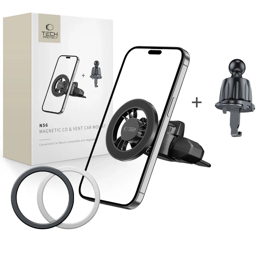 Tech-Protect N56 Magnetische MagSafe CD- und Lüftungsautohalterung Schwarz - 1