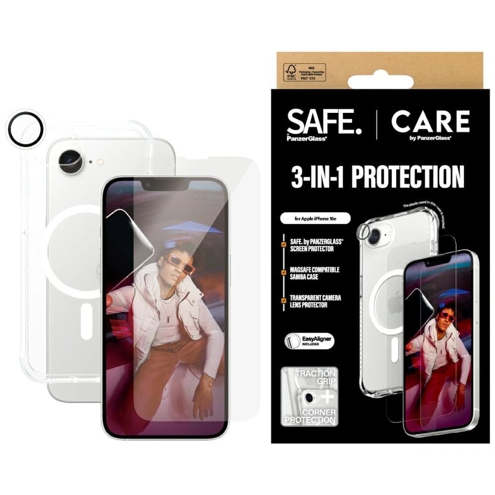 CARE von PanzerGlass Fashion 3in1 Schutzset: Hülle + gehärtetes Glas + Objektivglas für Apple iPhone 17e / 16e - 1