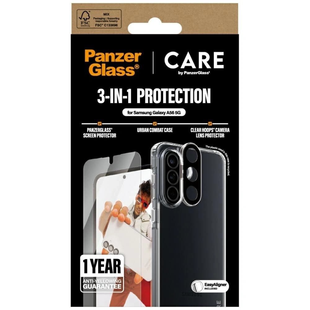 CARE by PanzerGlass Flagship 3in1 Protective set: case + tempered glass + lens glass Samsung Galaxy A56 5G - 4