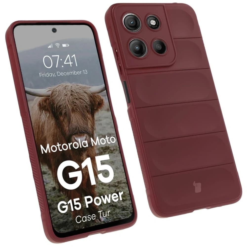 Bizon Case Tur Motorola Moto G15 / G15 Power burgunder - 1