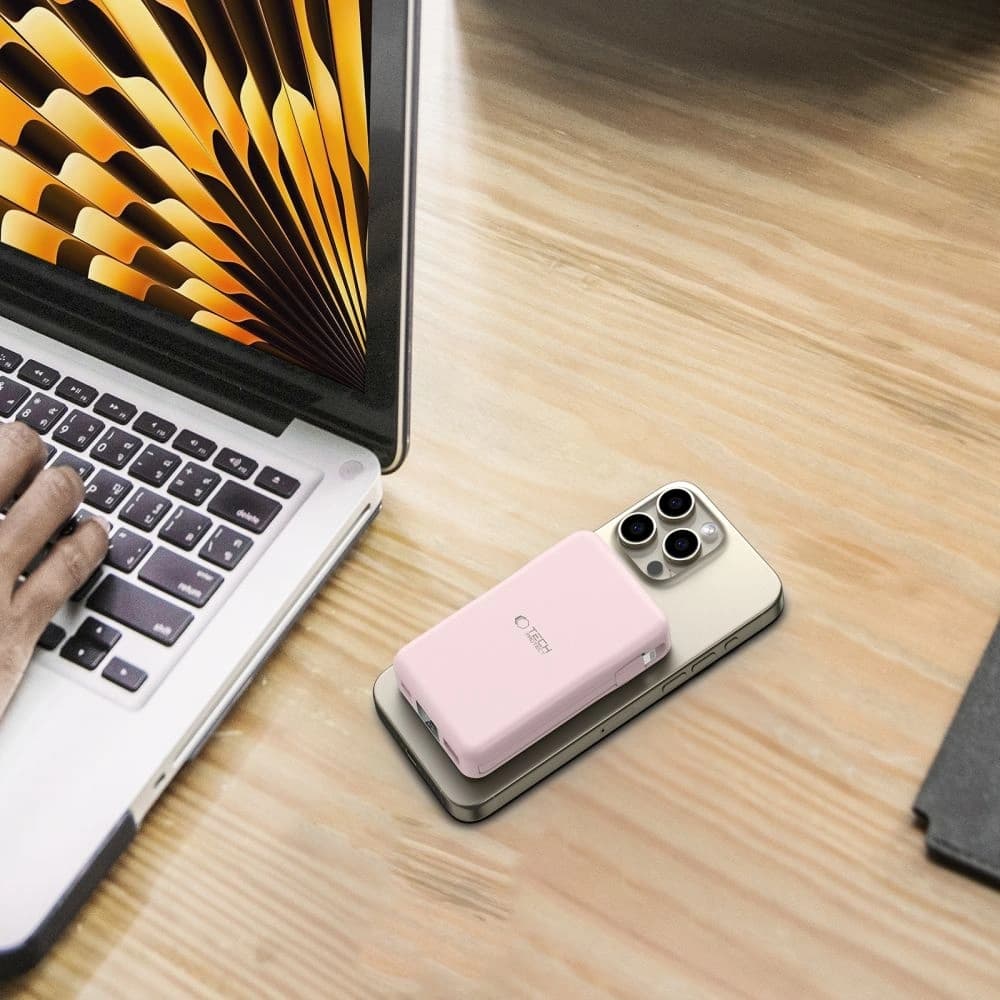 Tech-Protect PB31 LifeMag MagSafe Power Bank 10000mAh Rosa - 9