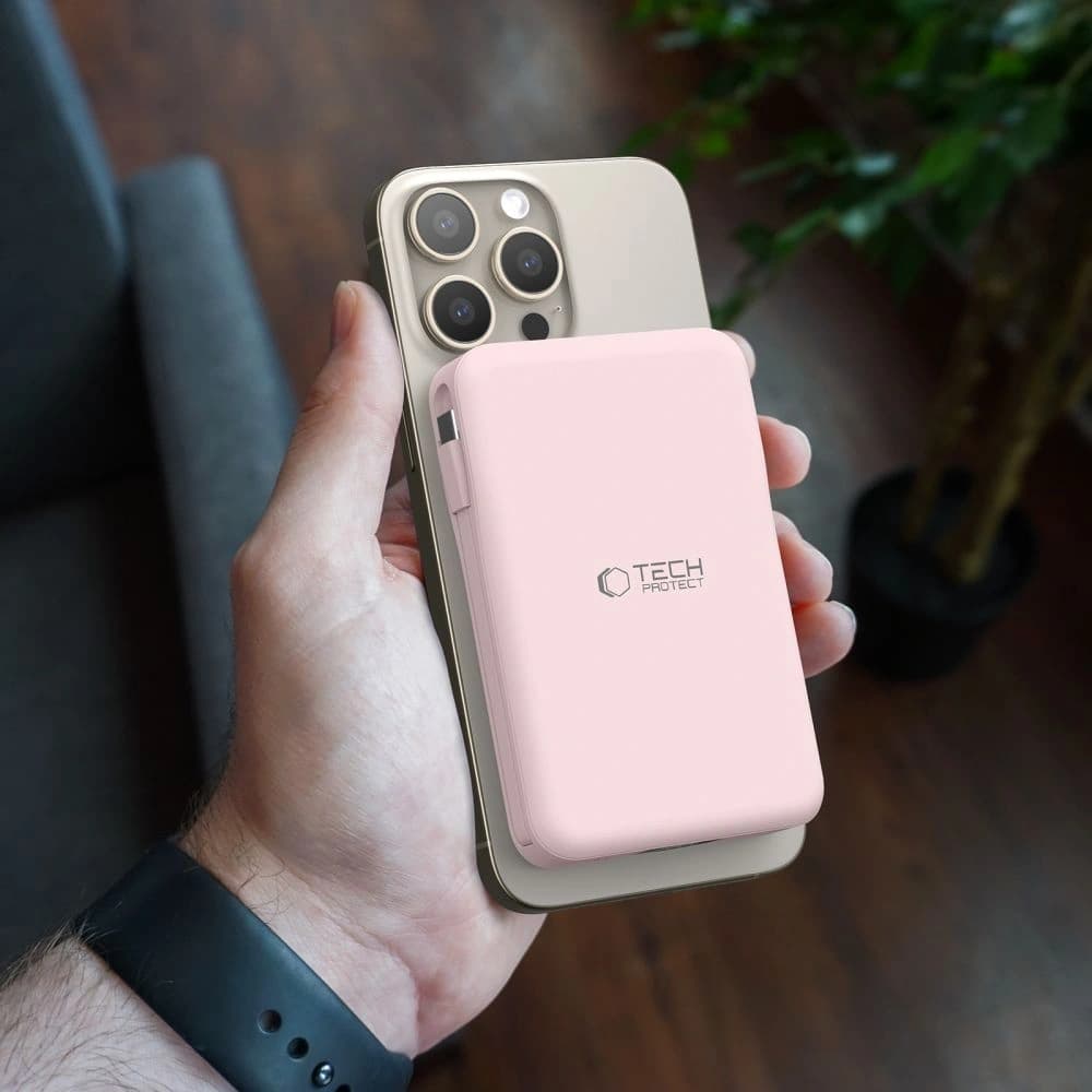 Tech-Protect PB31 LifeMag MagSafe Power Bank 10000mAh Rosa - 11