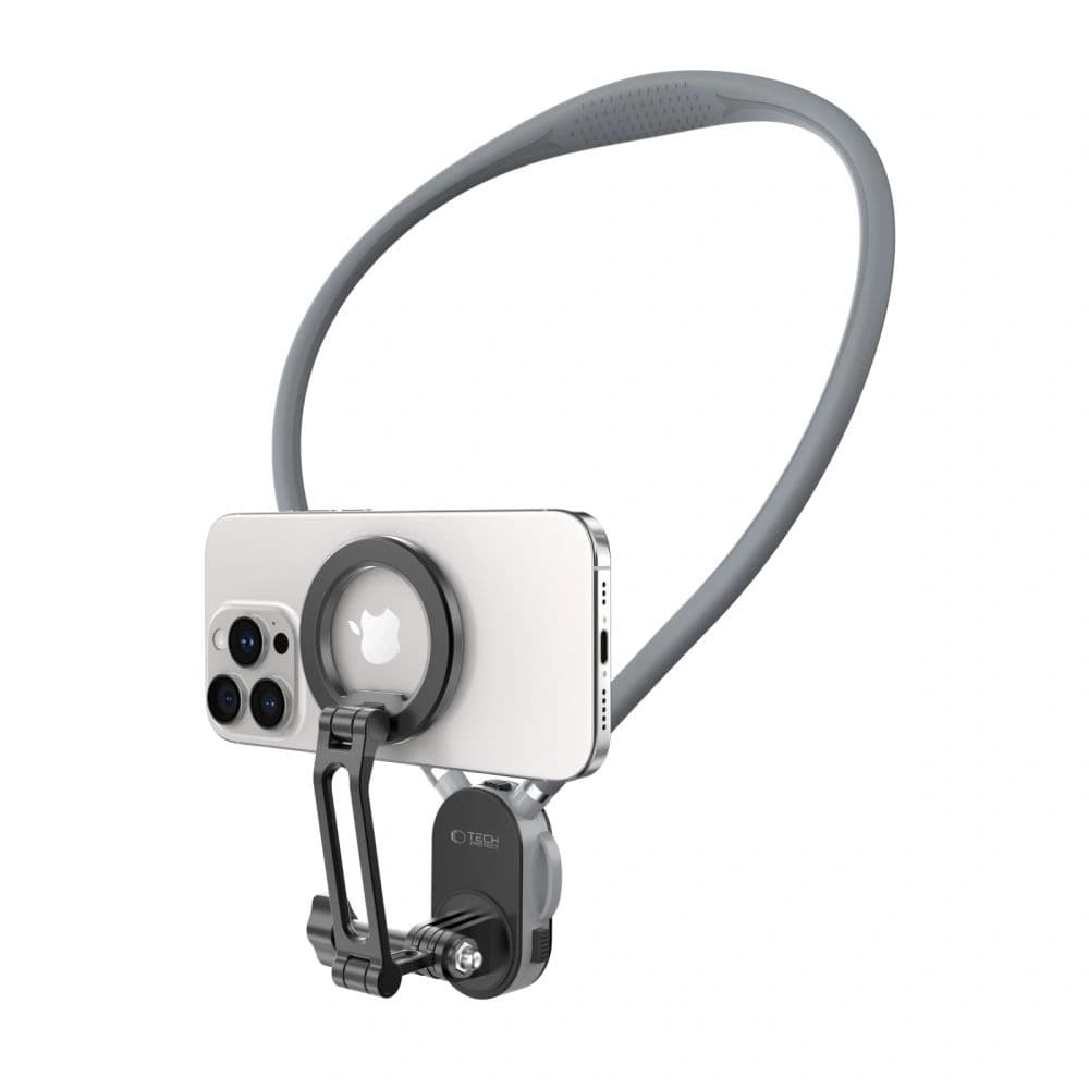 Uchwyt na szyję Tech-Protect AC200 Magnetic MagSafe & GoPro & DJI Neck Holder Crayon Grey - 2