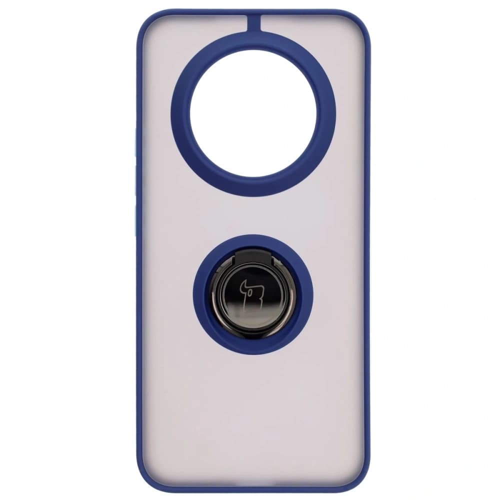 Bizon Case Hybrid Ring Realme 14 Pro+ Plus 5G rauchig mit einem marineblauen Rahmen - 2