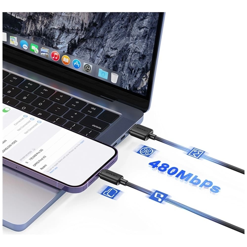 USAMS KY Series US-SJ689 2.4A USB-A / Lightning cable 1m white - 6